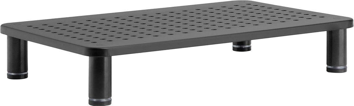 Monitor Riser Laptop Stand, Adjustable Legs, Stackable, 14.5 x 9.25 x 3.125 Inches Max Height, Matte Black Steel, 1 Stand