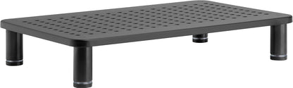 Monitor Riser Laptop Stand, Adjustable Legs, Stackable, 14.5 x 9.25 x 3.125 Inches Max Height, Matte Black Steel, 1 Stand