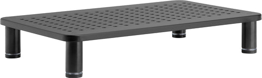 Monitor Riser Laptop Stand, Adjustable Legs, Stackable, 14.5 x 9.25 x 3.125 Inches Max Height, Matte Black Steel, 1 Stand