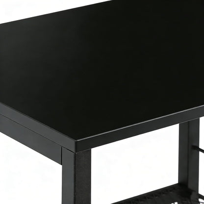 3 Tier End Table with Wheel, Rolling Kitchen Cart Storage Shelf