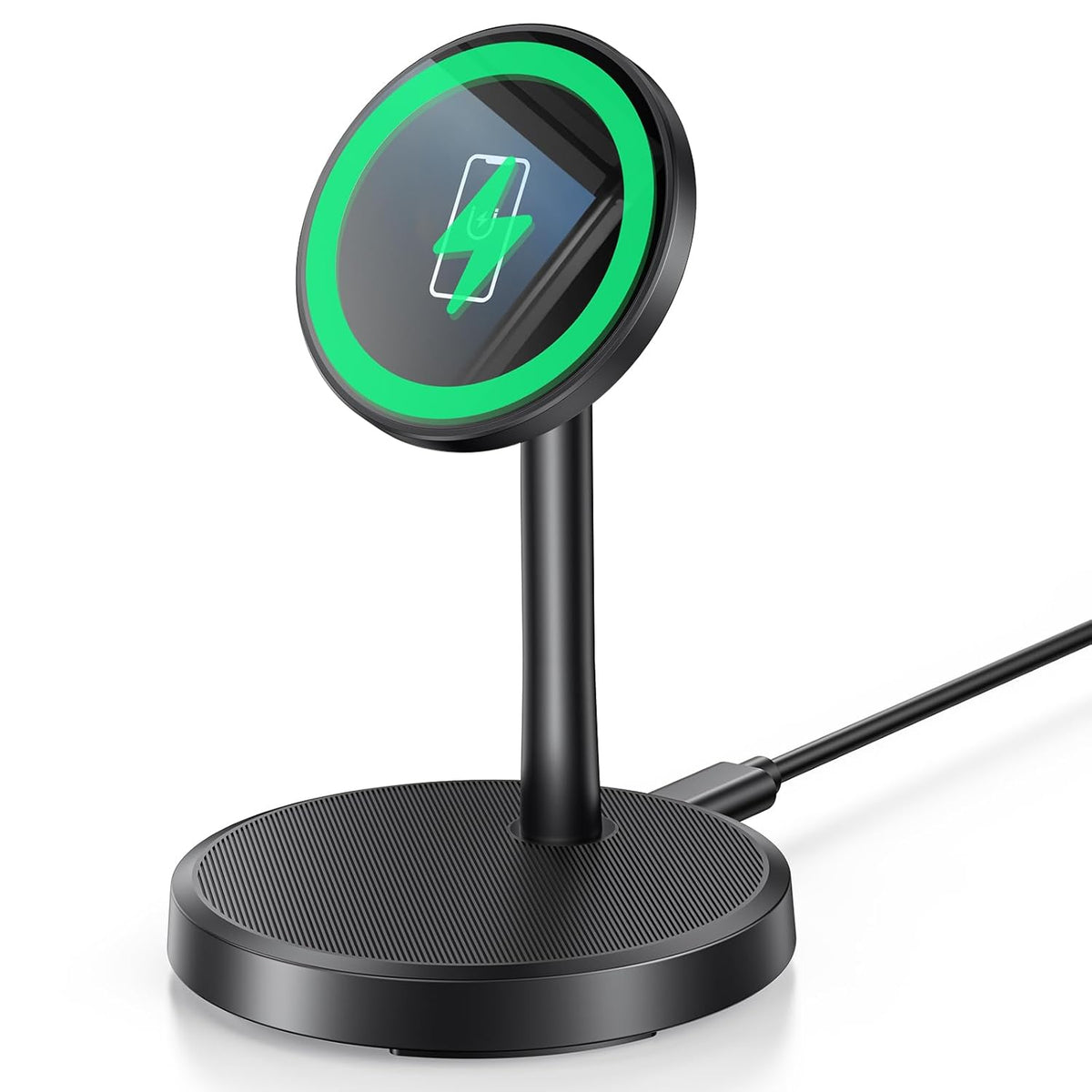Magnetic Wireless Charger iPhone, 2 Pack 15W Fast Mag-Safe Charger Stand for iPhone 17/17 Air/17 Pro/17 Pro Max 16/15/14/13/12 Series, Wireless Charging Station for Pad/AirPods(Black)