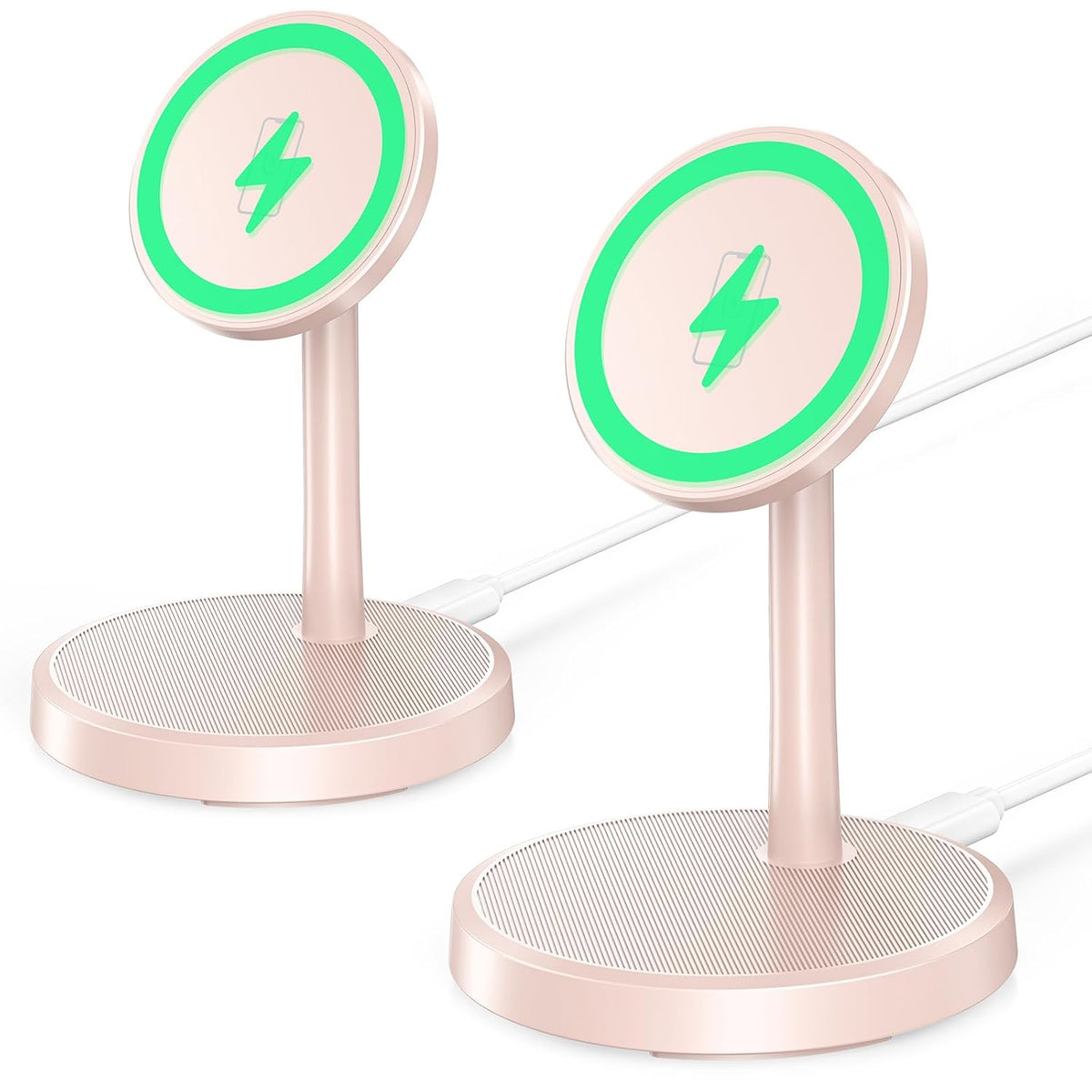 Magnetic Wireless Charger iPhone, 2 Pack 15W Fast Mag-Safe Charger Stand for iPhone 17/17 Air/17 Pro/17 Pro Max 16/15/14/13/12 Series, Wireless Charging Station for Pad/AirPods(Black)