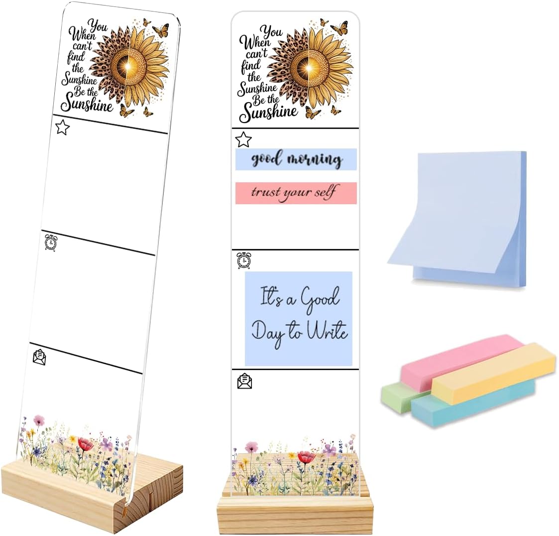 Note to Self Motivational Decor Sticky Note Holder, Mental Health Monitor Memo Board Decorations for School Counseling Office Therapy Desktop Art Decoration School Counselor, Therapist Office Gifts