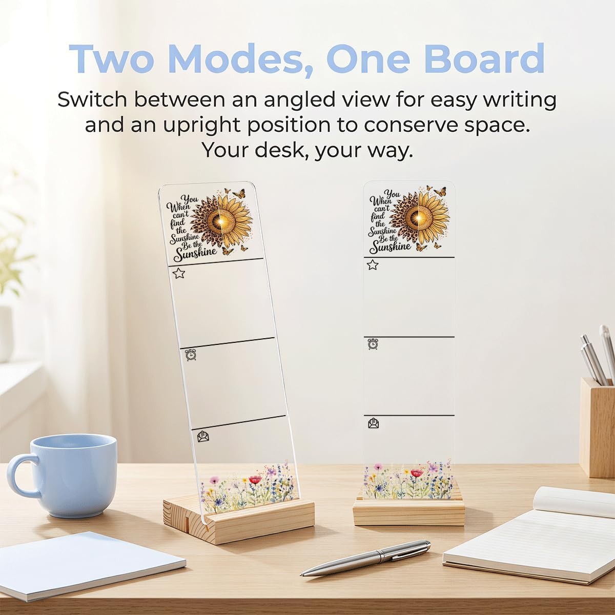 Note to Self Motivational Decor Sticky Note Holder, Mental Health Monitor Memo Board Decorations for School Counseling Office Therapy Desktop Art Decoration School Counselor, Therapist Office Gifts