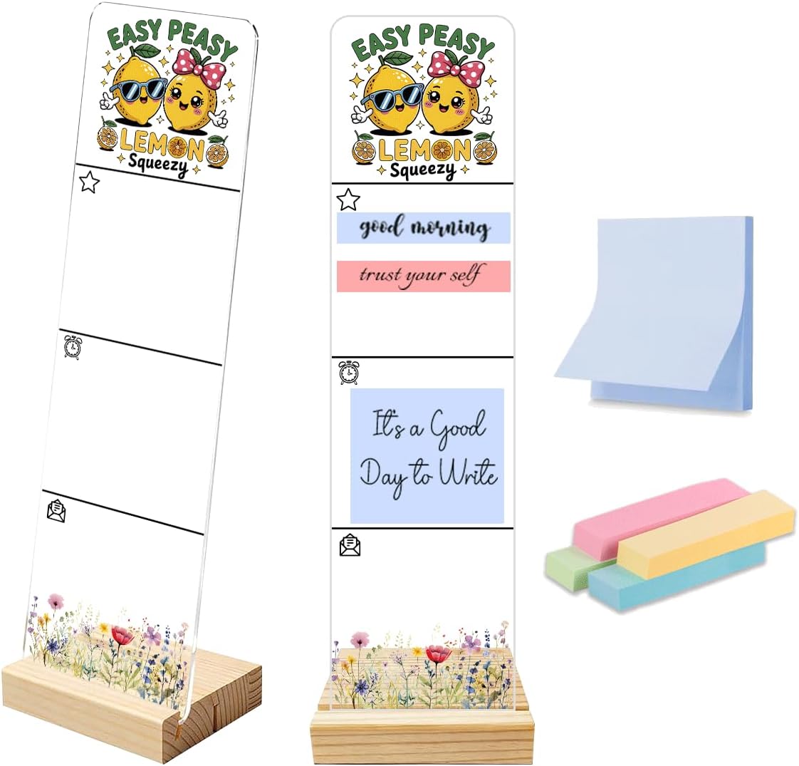 Note to Self Motivational Decor Sticky Note Holder, Mental Health Monitor Memo Board Decorations for School Counseling Office Therapy Desktop Art Decoration School Counselor, Therapist Office Gifts