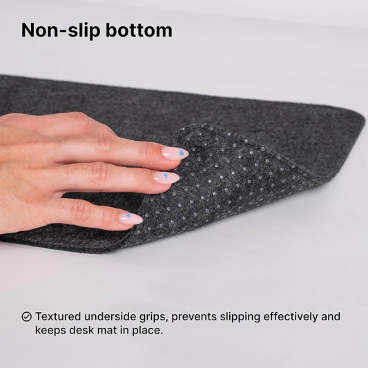 Minimalistic Felt Desk Protective Pad, Anti-Fray, Anti-Slip, Easy to Clean, Easy Glide, Long Lasting, Sleek Design, Comfortable, Resistant, Desk Mat, PC, Mac, Laptop - Large (18x32inch)