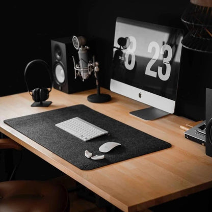 Minimalistic Felt Desk Protective Pad, Anti-Fray, Anti-Slip, Easy to Clean, Easy Glide, Long Lasting, Sleek Design, Comfortable, Resistant, Desk Mat, PC, Mac, Laptop - Large (18x32inch)