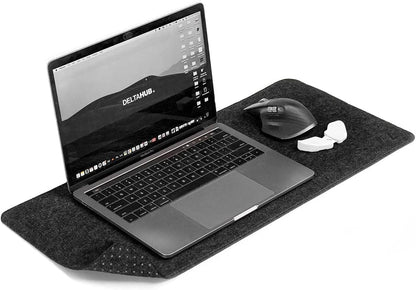 Minimalistic Felt Desk Protective Pad, Anti-Fray, Anti-Slip, Easy to Clean, Easy Glide, Long Lasting, Sleek Design, Comfortable, Resistant, Desk Mat, PC, Mac, Laptop - Large (18x32inch)