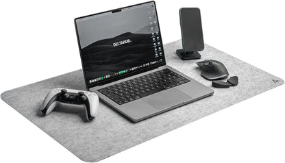 Minimalistic Felt Desk Protective Pad, Anti-Fray, Anti-Slip, Easy to Clean, Easy Glide, Long Lasting, Sleek Design, Comfortable, Resistant, Desk Mat, PC, Mac, Laptop - Large (18x32inch)