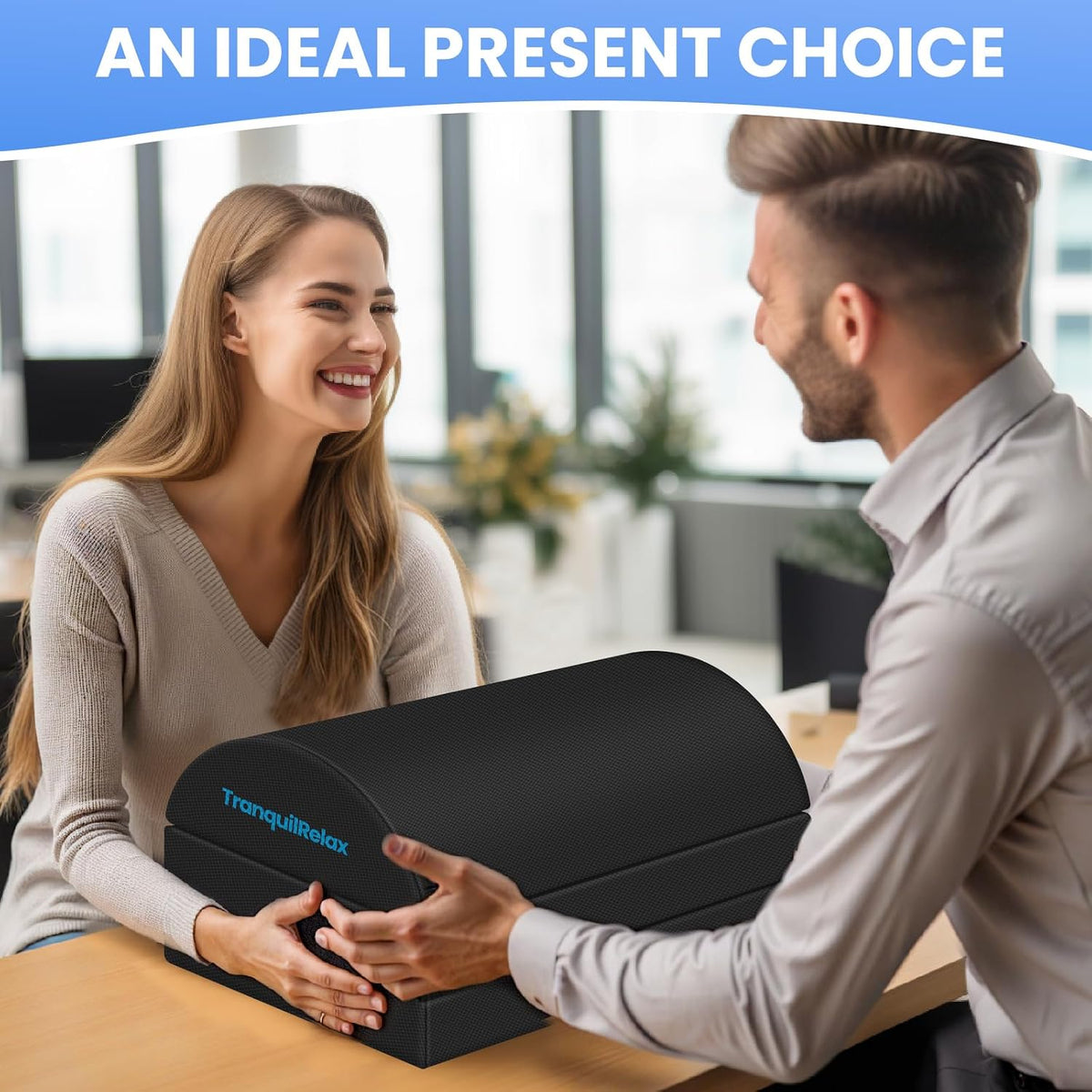 Foot Rest Under Desk, 3-Height Adjustable Foot Stool, Black