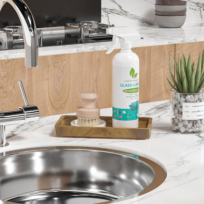 Small Bathroom Vanity Tray for Countertop Makeup Perfume Jewelry Decor Candle Keys, Small Black Kitchen Tray for Soap Dispenser Spice Bamboo Toilet Tray 7.9" L x 4" W x 0.79" H