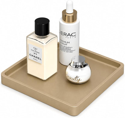 Small Bathroom Vanity Tray for Countertop Makeup Perfume Jewelry Decor Candle Keys, Small Black Kitchen Tray for Soap Dispenser Spice Bamboo Toilet Tray 7.9" L x 4" W x 0.79" H