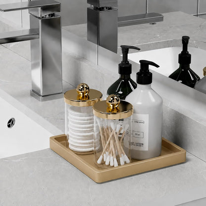 Small Bathroom Vanity Tray for Countertop Makeup Perfume Jewelry Decor Candle Keys, Small Black Kitchen Tray for Soap Dispenser Spice Bamboo Toilet Tray 7.9" L x 4" W x 0.79" H