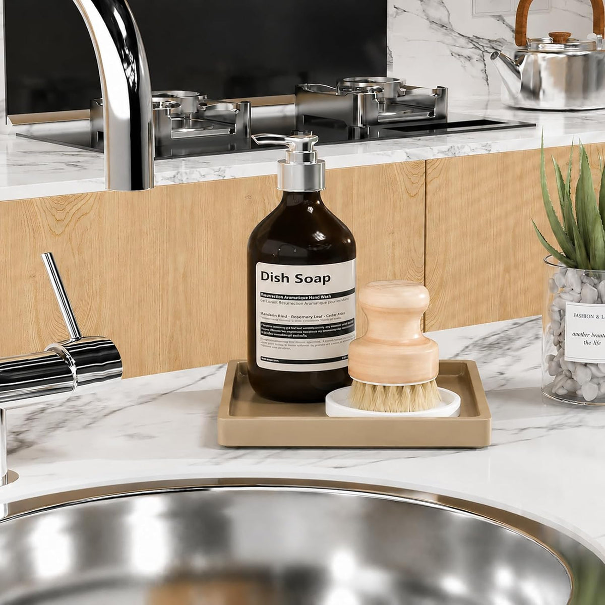 Small Bathroom Vanity Tray for Countertop Makeup Perfume Jewelry Decor Candle Keys, Small Black Kitchen Tray for Soap Dispenser Spice Bamboo Toilet Tray 7.9" L x 4" W x 0.79" H