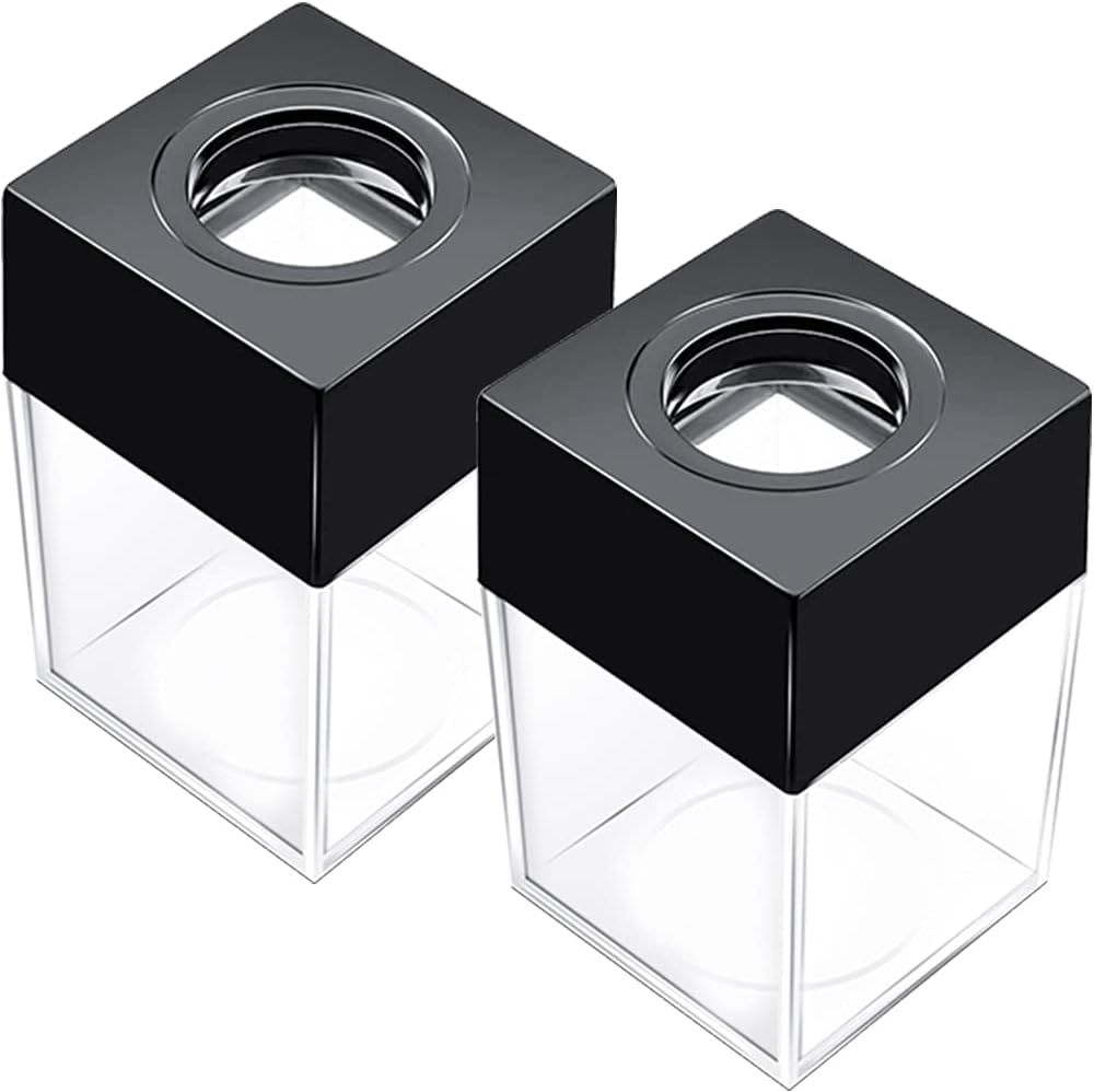 ® Extra Large Magnetic Paper Clip Dispenser – 500 Clip Capacity, Heavy-Duty Magnetic Desktop Organizer for Office, Home Office & School Supplies – Efficient Organization,Black,2-Pack