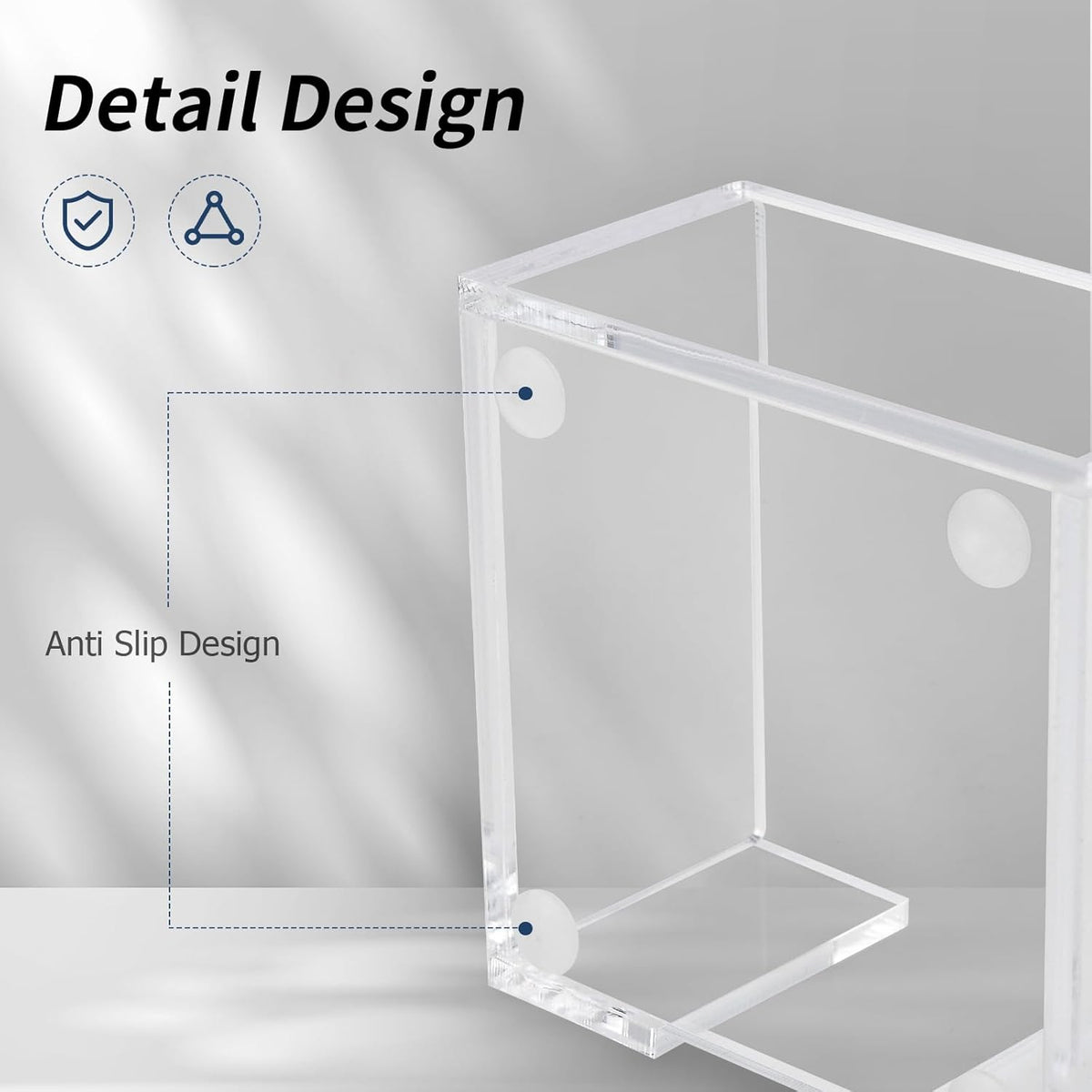Acrylic Sticky Note Holder, 3 x 3 Crystal Clear Acrylic Notepad Holder Sticky Note Dispenser for Dorm Room and Office Desk Organizer