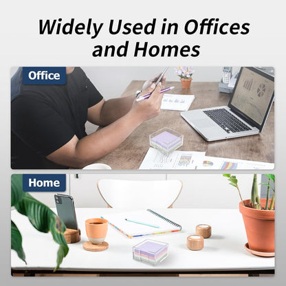 Acrylic Sticky Note Holder, 3 x 3 Crystal Clear Acrylic Notepad Holder Sticky Note Dispenser for Dorm Room and Office Desk Organizer