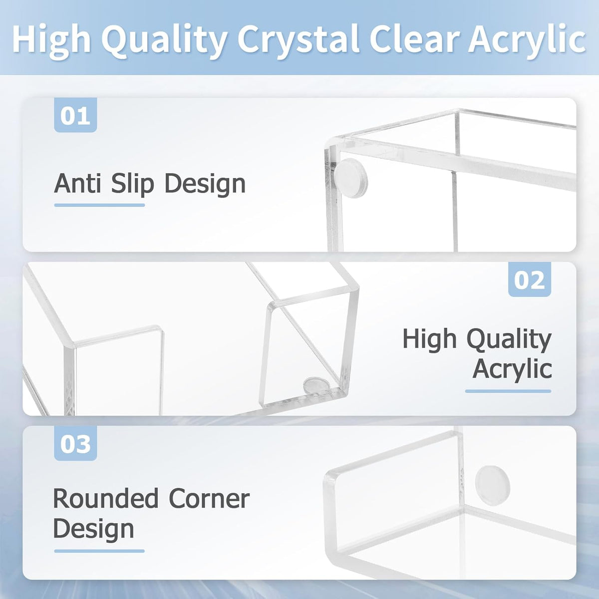 Acrylic Sticky Note Holder, 3 x 3 Crystal Clear Acrylic Notepad Holder Sticky Note Dispenser for Dorm Room and Office Desk Organizer