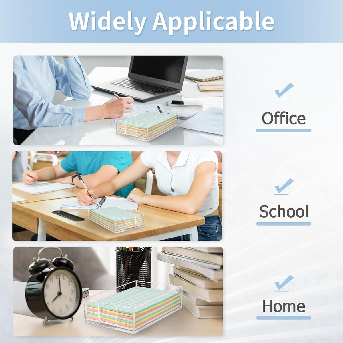 Acrylic Sticky Note Holder, 3 x 3 Crystal Clear Acrylic Notepad Holder Sticky Note Dispenser for Dorm Room and Office Desk Organizer