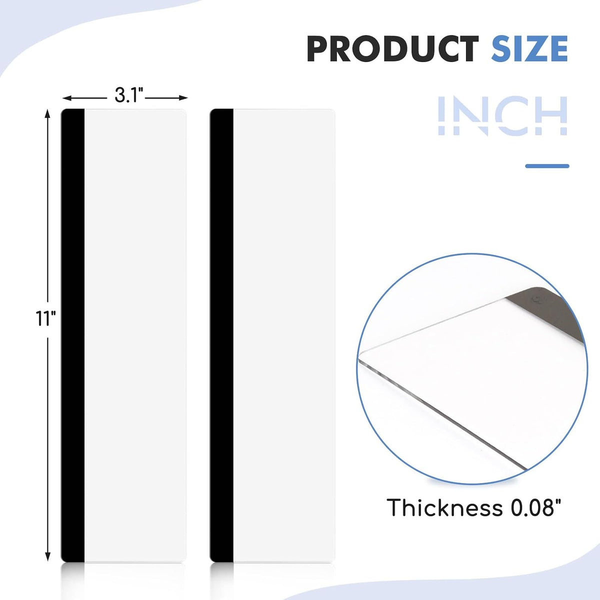 2 Pcs 11" x 3.1" Transparent Acrylic Monitor Memo Board
