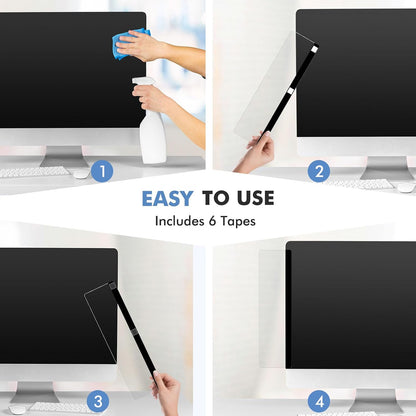 2 Pcs 11" x 3.1" Transparent Acrylic Monitor Memo Board