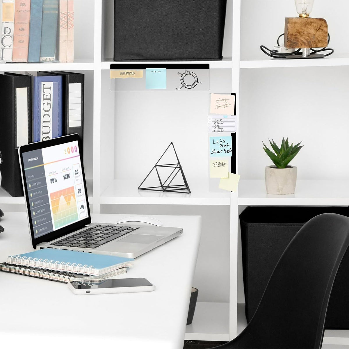 2 Pcs 11" x 3.1" Transparent Acrylic Monitor Memo Board