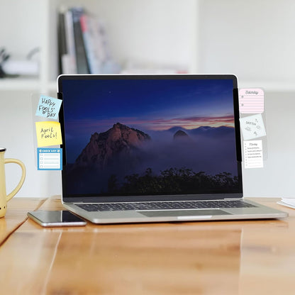 2 Pcs 11" x 3.1" Transparent Acrylic Monitor Memo Board