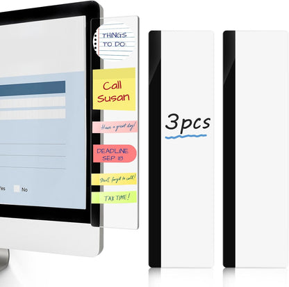 2 Pcs 11" x 3.1" Transparent Acrylic Monitor Memo Board