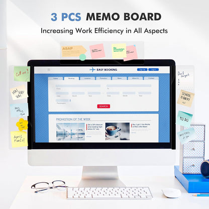 2 Pcs 11" x 3.1" Transparent Acrylic Monitor Memo Board