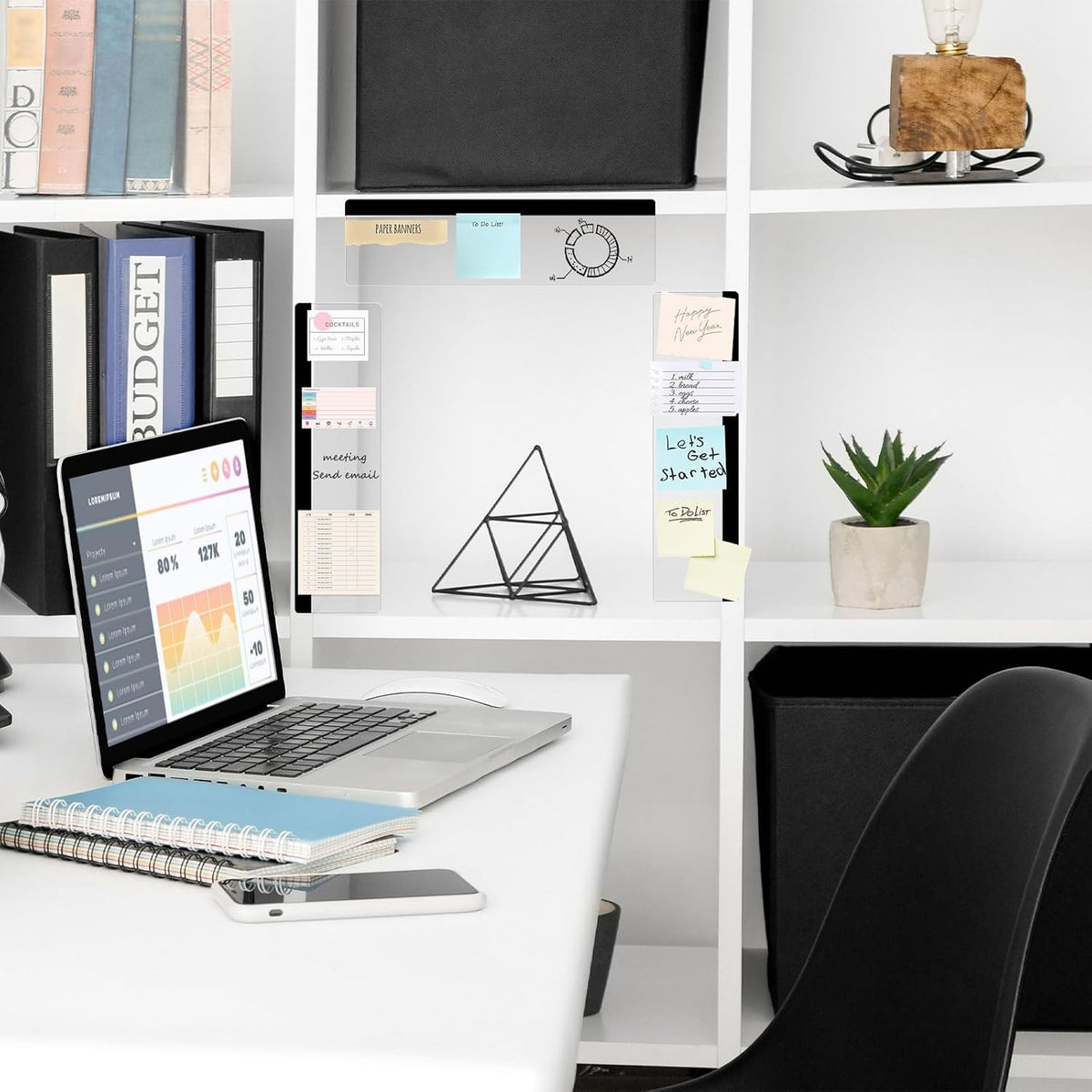 2 Pcs 11" x 3.1" Transparent Acrylic Monitor Memo Board