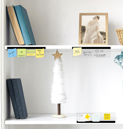 2 Pcs 11" x 3.1" Transparent Acrylic Monitor Memo Board