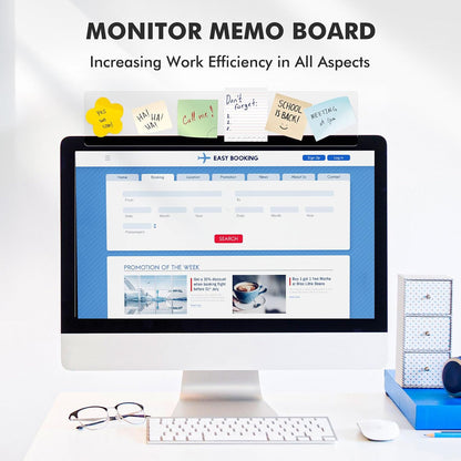 2 Pcs 11" x 3.1" Transparent Acrylic Monitor Memo Board