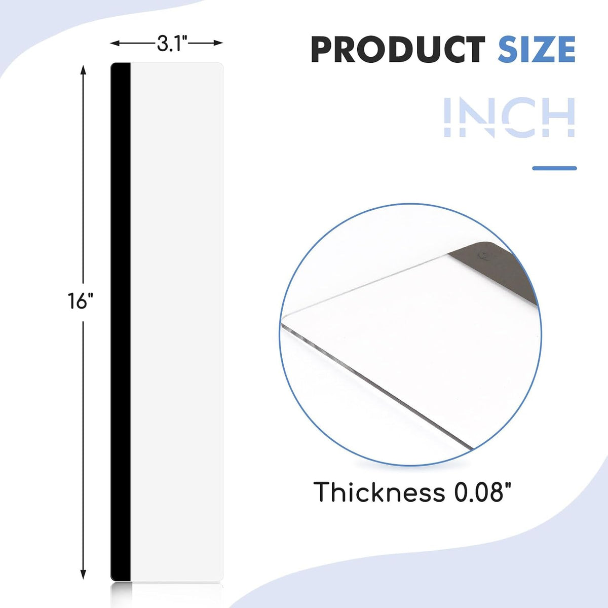 2 Pcs 11" x 3.1" Transparent Acrylic Monitor Memo Board