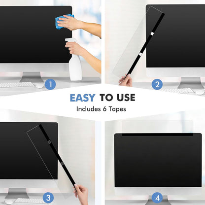 2 Pcs 11" x 3.1" Transparent Acrylic Monitor Memo Board