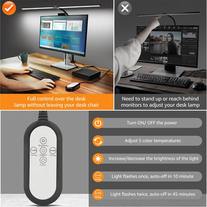 LED Desk Lamp for Home Office, Ultra Bright Clamp Light with Flexible Gooseneck, 25 Lighting Modes, Eye-Caring Architect Lamp for Dual Monitors, Reading & Gaming Setup