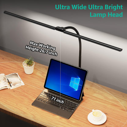 LED Desk Lamp for Home Office, Ultra Bright Clamp Light with Flexible Gooseneck, 25 Lighting Modes, Eye-Caring Architect Lamp for Dual Monitors, Reading & Gaming Setup