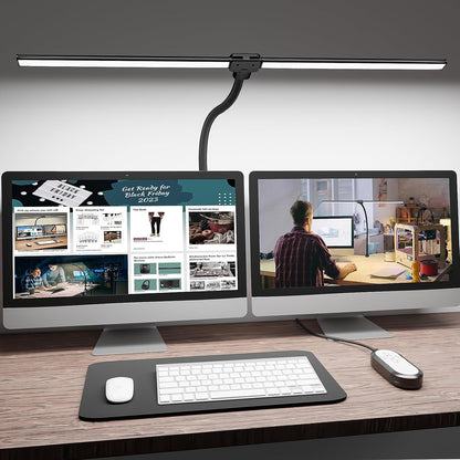 LED Desk Lamp for Home Office, Ultra Bright Clamp Light with Flexible Gooseneck, 25 Lighting Modes, Eye-Caring Architect Lamp for Dual Monitors, Reading & Gaming Setup