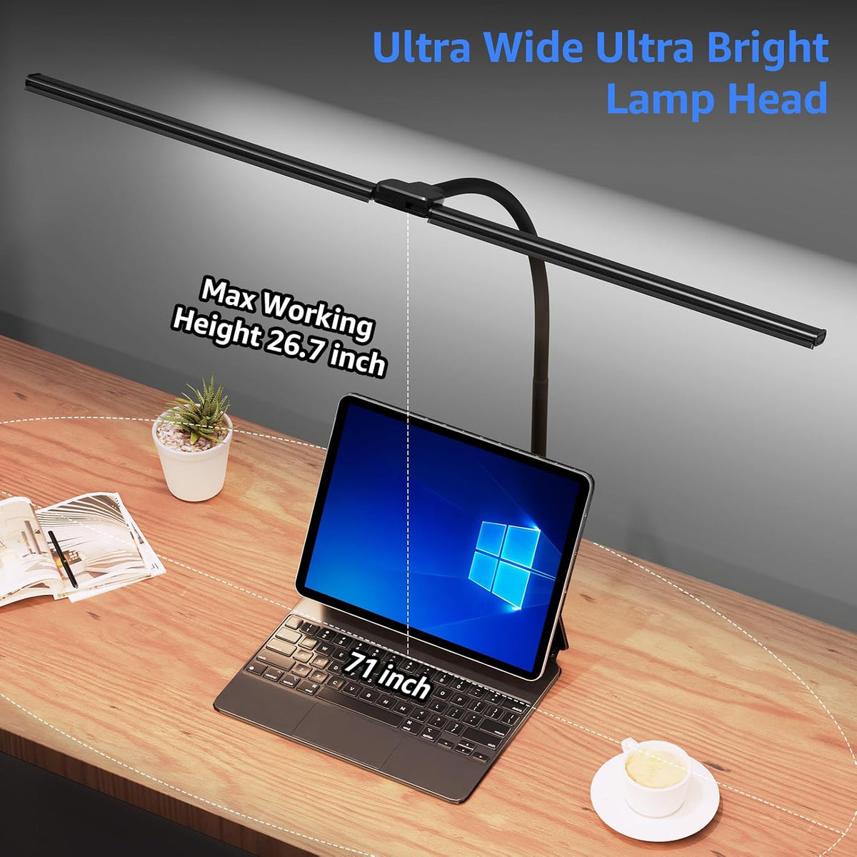 LED Desk Lamp for Home Office, Ultra Bright Clamp Light with Flexible Gooseneck, 25 Lighting Modes, Eye-Caring Architect Lamp for Dual Monitors, Reading & Gaming Setup