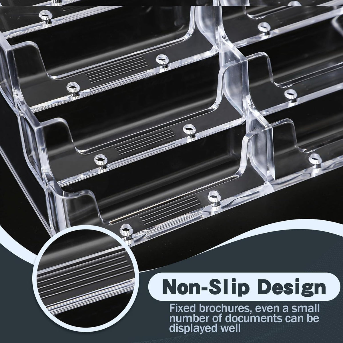 xydstay Acrylic 4-Tier Business Card Holder for Desk with 8 Pockets