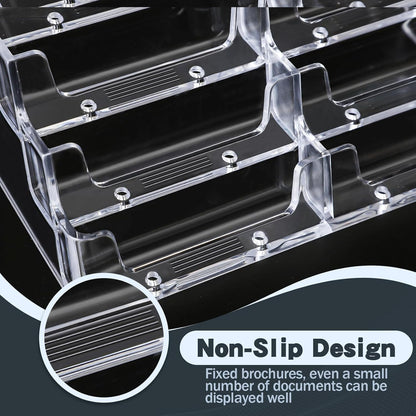 xydstay Acrylic 4-Tier Business Card Holder for Desk with 8 Pockets