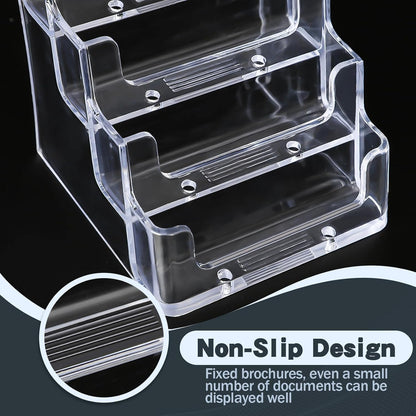 xydstay Acrylic 4-Tier Business Card Holder for Desk with 8 Pockets