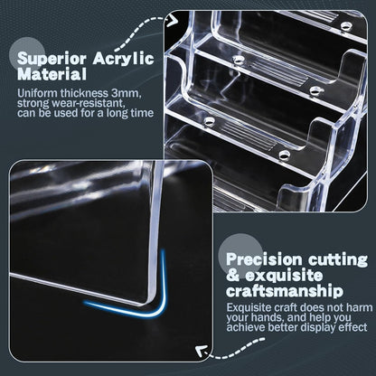 xydstay Acrylic 4-Tier Business Card Holder for Desk with 8 Pockets