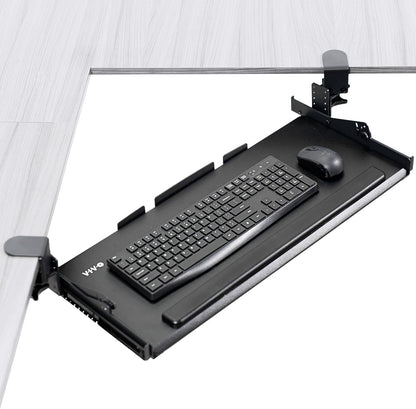 Premium Black Clamp-on 27 x 11 in Keyboard Tray, MOUNT-KB05HT