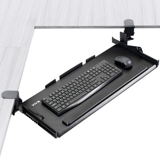 Premium Black Clamp-on 27 x 11 in Keyboard Tray, MOUNT-KB05HT