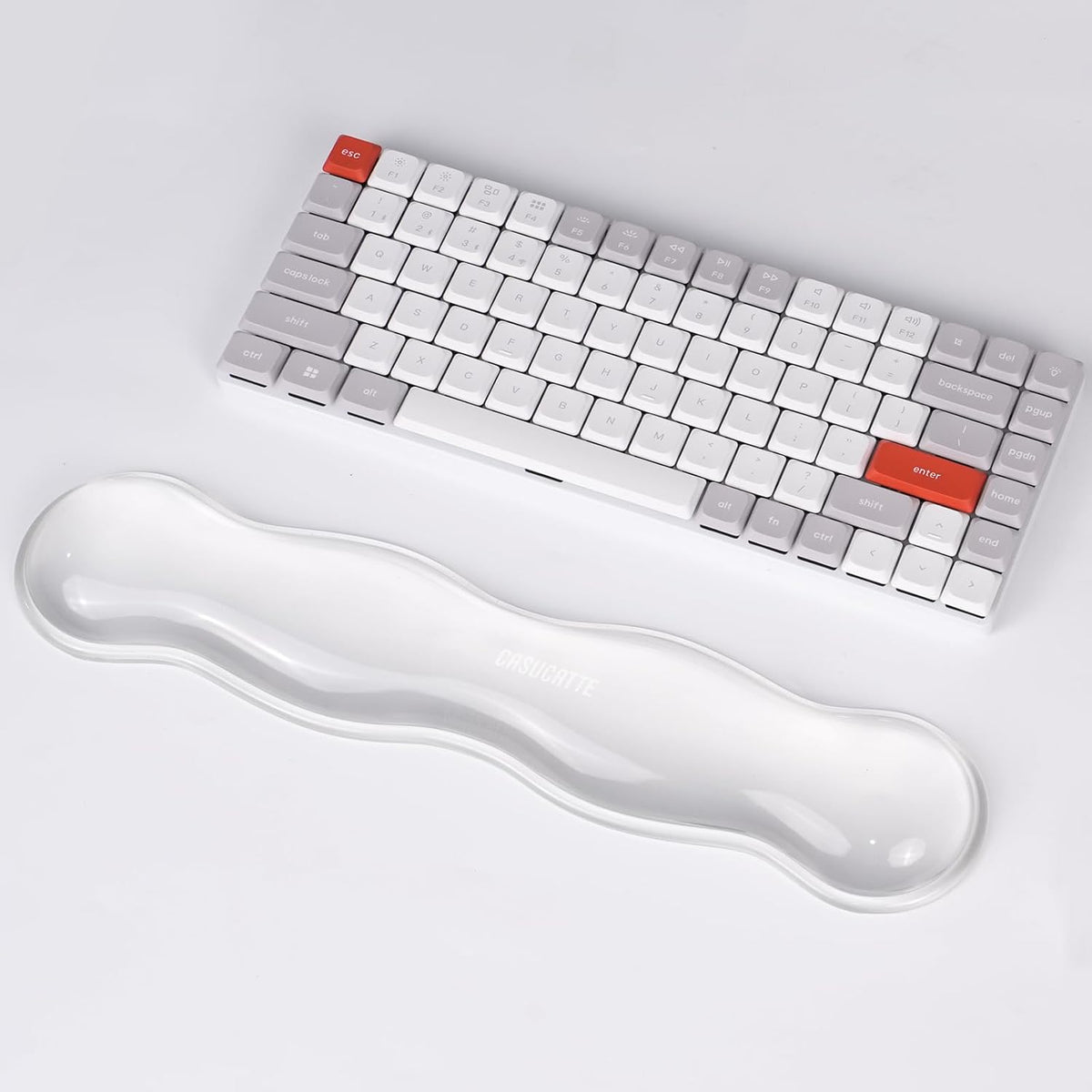 Ergonomic Clear Gel Wrist Rest for Computer Keyboard - Non-Slip Crystal Gel Pad, Soft Comfortable Support, Washable, Office Gaming Wrist Pain Relief