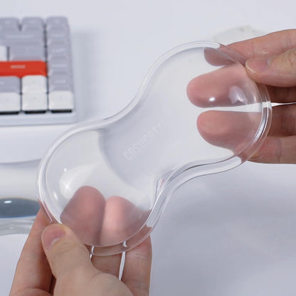 Ergonomic Clear Gel Wrist Rest for Computer Keyboard - Non-Slip Crystal Gel Pad, Soft Comfortable Support, Washable, Office Gaming Wrist Pain Relief