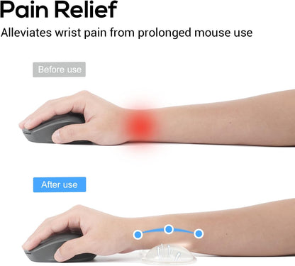 Ergonomic Clear Gel Wrist Rest for Computer Keyboard - Non-Slip Crystal Gel Pad, Soft Comfortable Support, Washable, Office Gaming Wrist Pain Relief