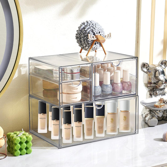 Acrylic Drawer Makeup Organizer with 4 Drawers