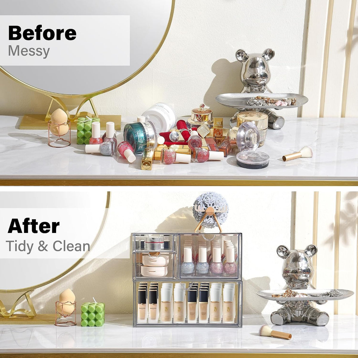 Acrylic Drawer Makeup Organizer with 4 Drawers