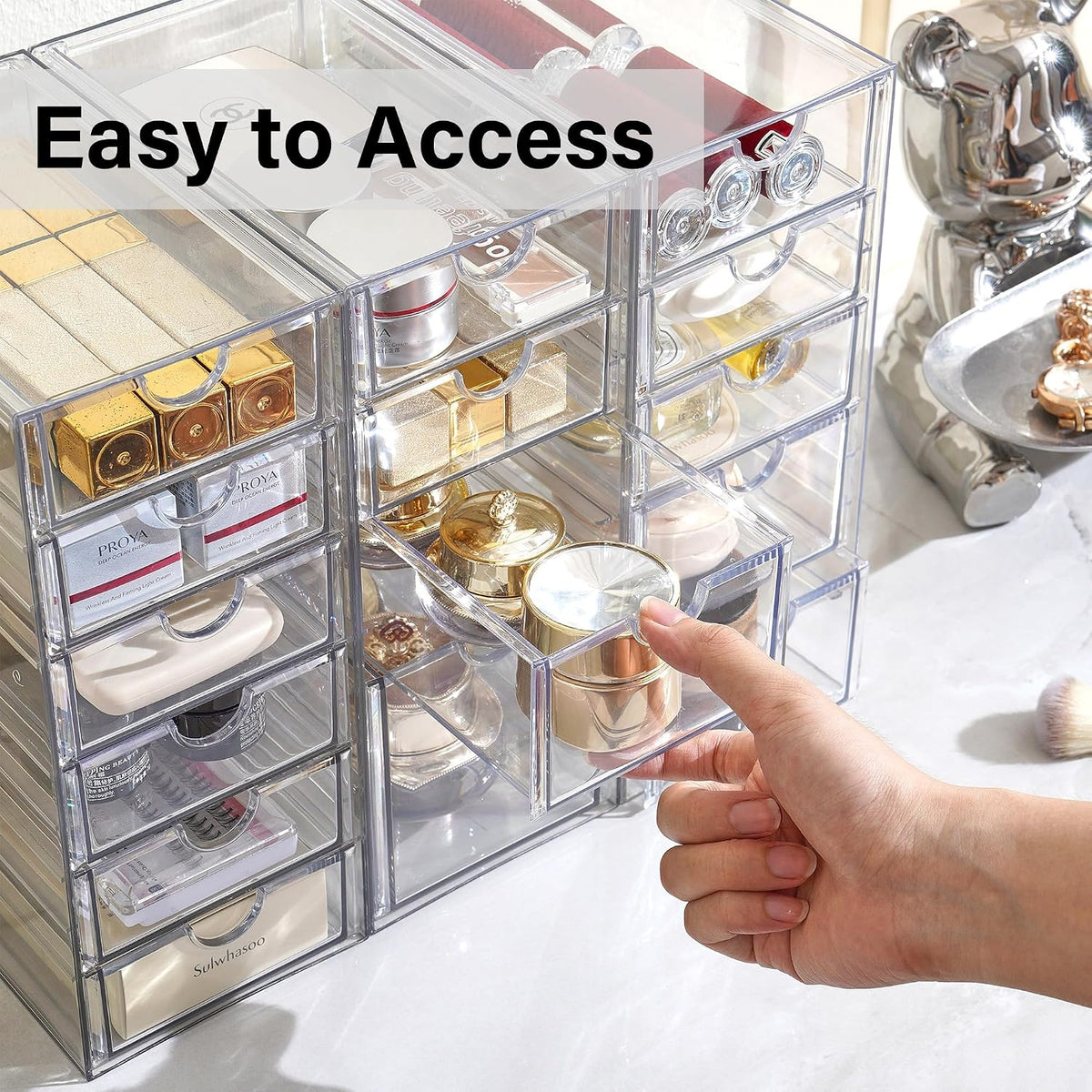 Acrylic Drawer Makeup Organizer with 4 Drawers